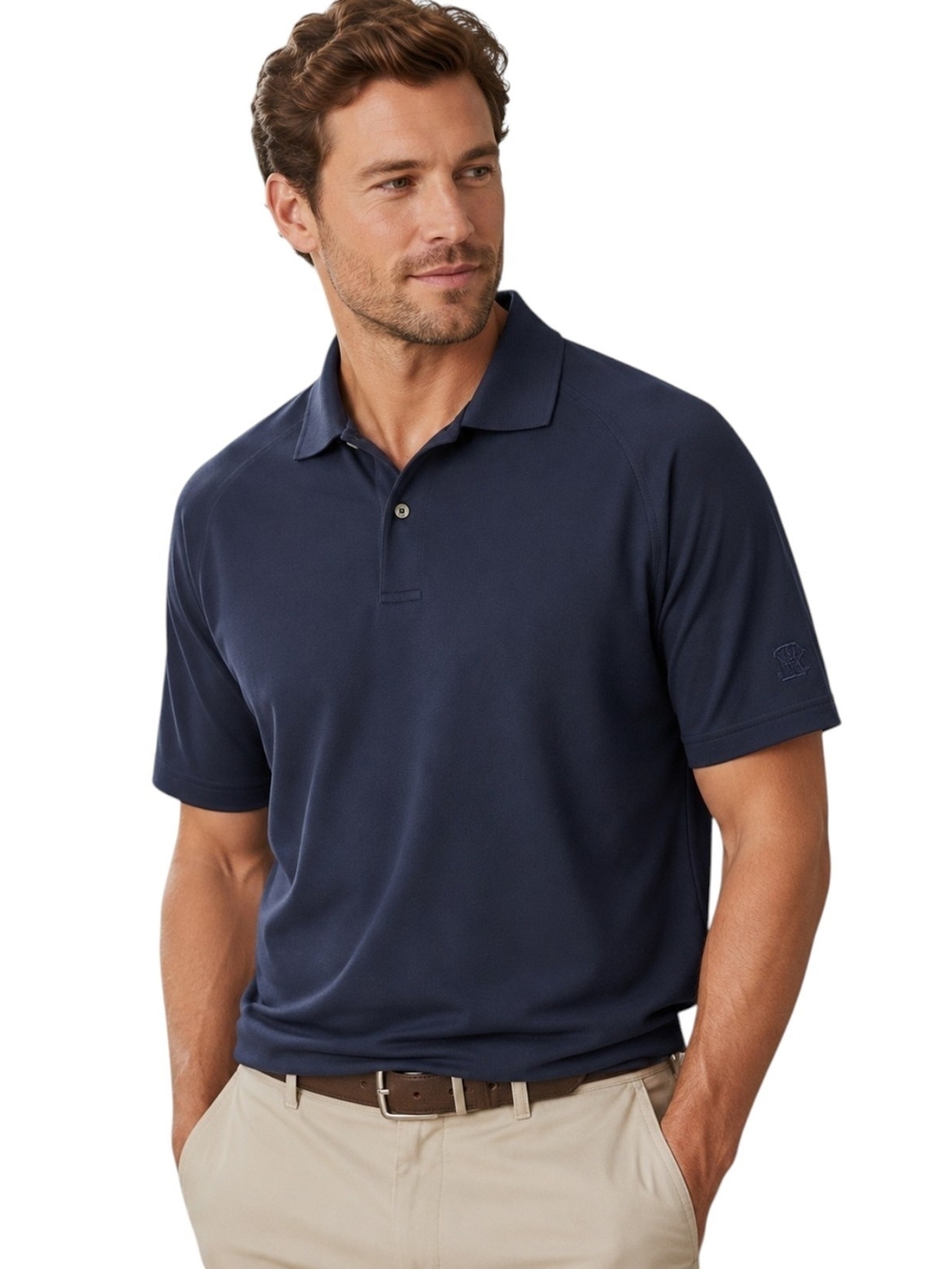 Jos. A. Bank Leadbetter Golf Pima Cotton Polo Shirt Navy Blue Men's Large Preppy